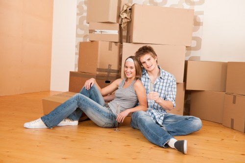 Professional man and van service handling furniture transport in Cranford