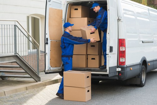 Commercial moving team planning an office relocation in Cranford
