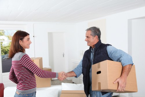 Local removals vehicle loading boxes and furniture for a Cranford move