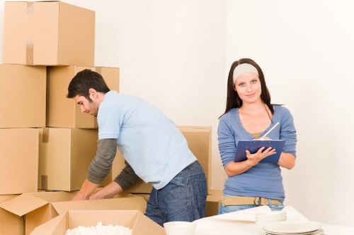 Packed moving boxes ready for a local removal service